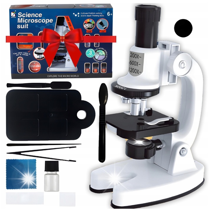 Microscop stiintific, set pentru copii, marire 1200x
