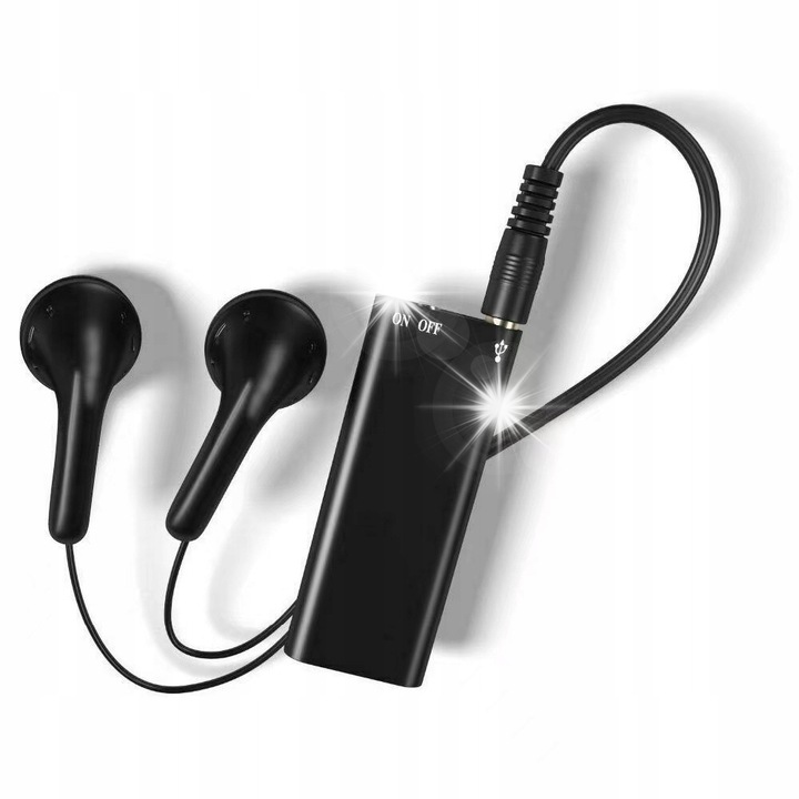 Mini dispozitiv de ascultare, 16 GB, detectare voce, 2 moduri, negru