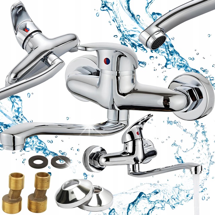 Renew Force szaniter csaptelep, falra szerelhető, 360°-ban forgatható kifolyócső, fényes króm, 25 cm