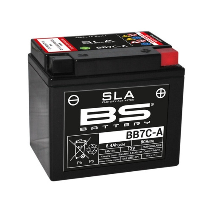 Acumulator moto BS BATTERY BB7C-A 12V 8AH 129x89x114cm