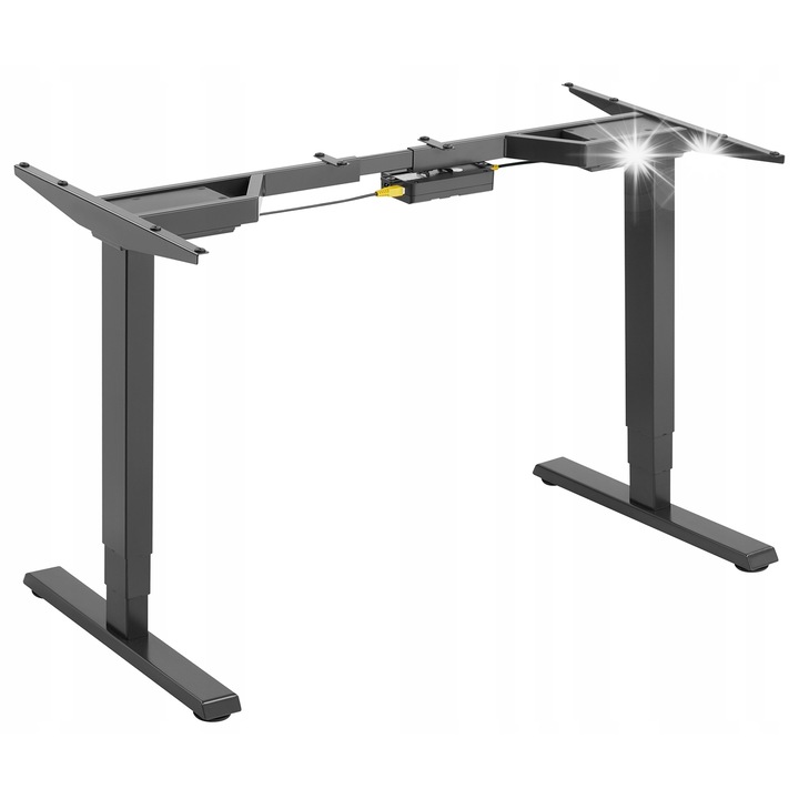 Ergo Office ER-422 elektromos asztal, állítható magasság 62-128 cm, állítható szélesség 1100-2000 mm, fekete szín, teljes készlet szerelési tartozékokkal