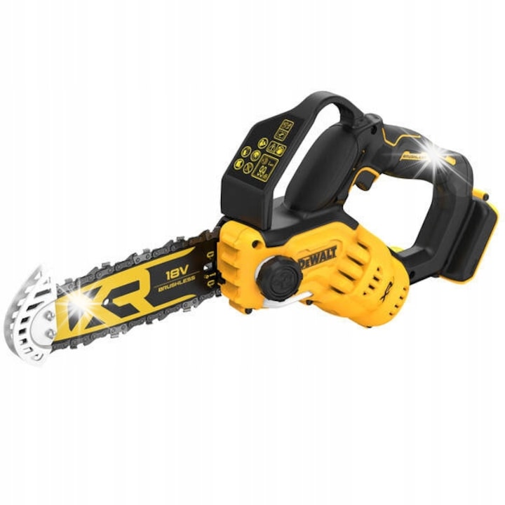 DeWalt láncfűrész, ágvágó, 20 cm, 18 V, súly 2,08 kg, kefe nélküli motor