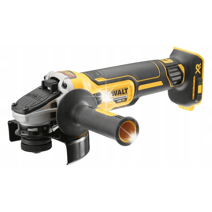 Ъглошлайф DeWalt 18V 125мм, 1000W, със странична дръжка, Li-Ion батерия 5.0Ah