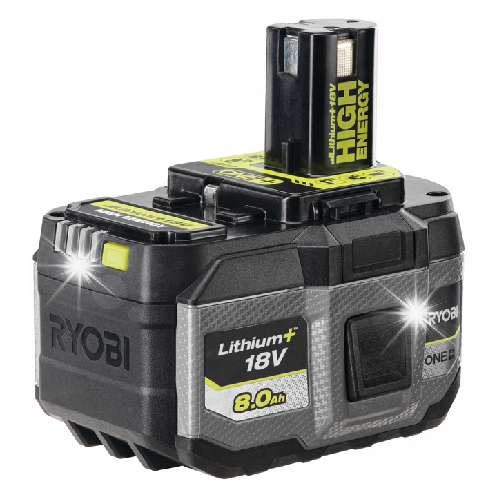 Акумулатор Lithium+ HIGH ENERGY 8.0Ah 18V RYOBI RB1880T, 3x време на работа, 20% повече мощност