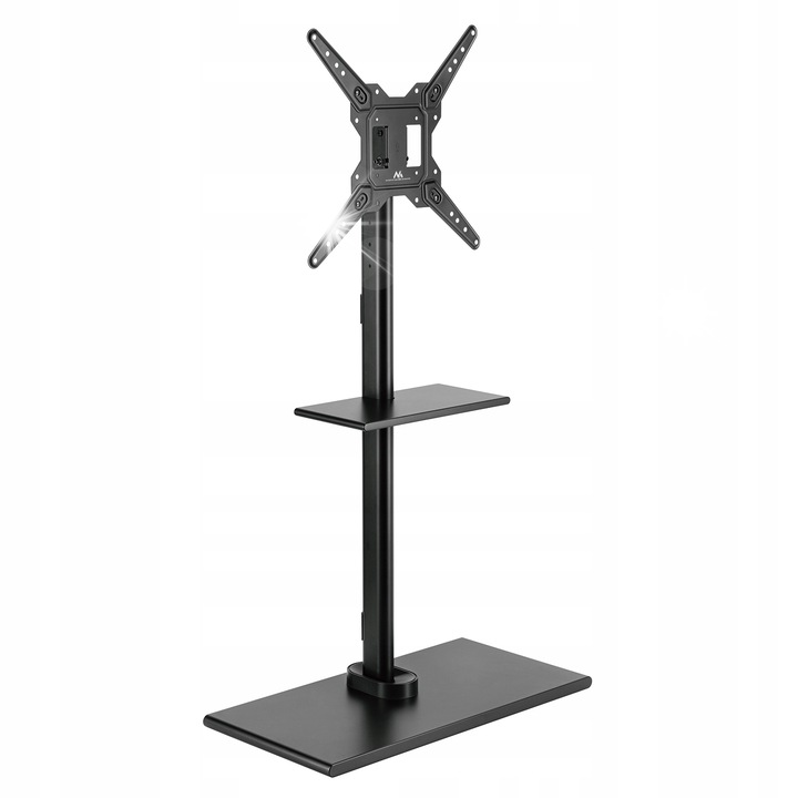 Стойка за телевизор Maclean MC-972, 23"-55", 35кг, черна, с рафт, VESA 400x400