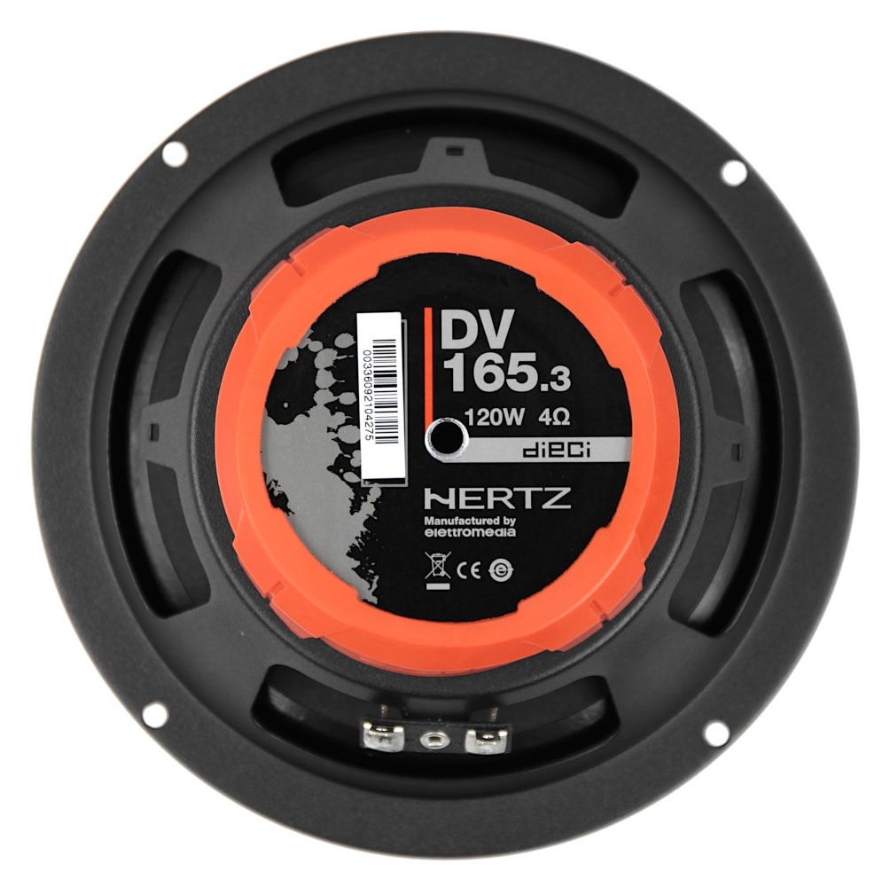 Hertz DSK 165.3 – Sistema Audio A Due Vie 165mm Con Woofer V-Cone, Tweeter 24mm E Crossover, 160W Max Per Auto - 4