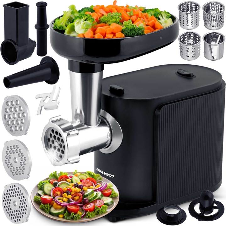 Електрическа месомелачка Berdsen BM-600, 300W/800W, 4 сита, приставки за кебе, 110 см