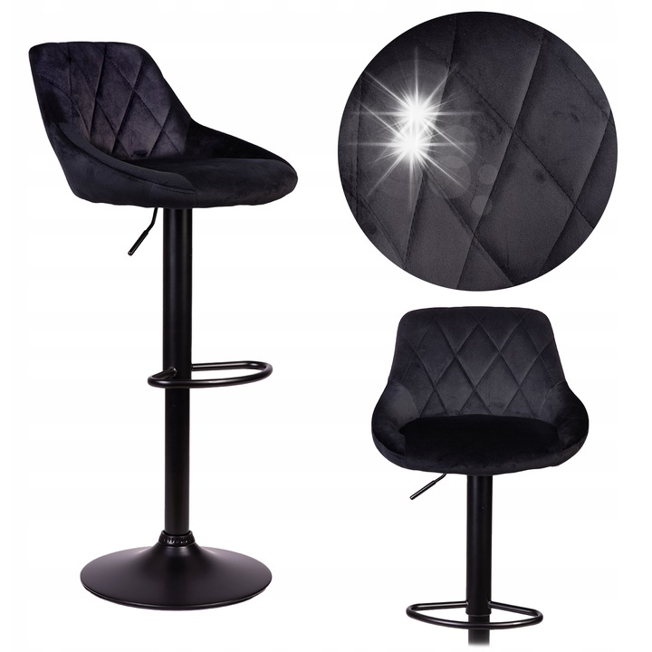 Hoker bar, Sofotel, design elegant, tapiserie velur, cromat, 48x68x105cm