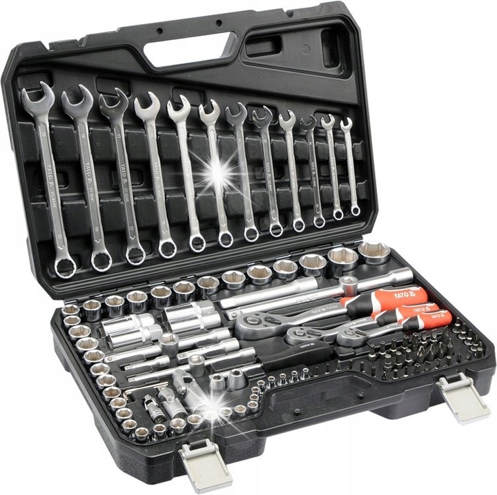 Set unelte Yato 111 elemente, chei cu tub 1/4", 3/8", 1/2", AS-Drive, in valiza