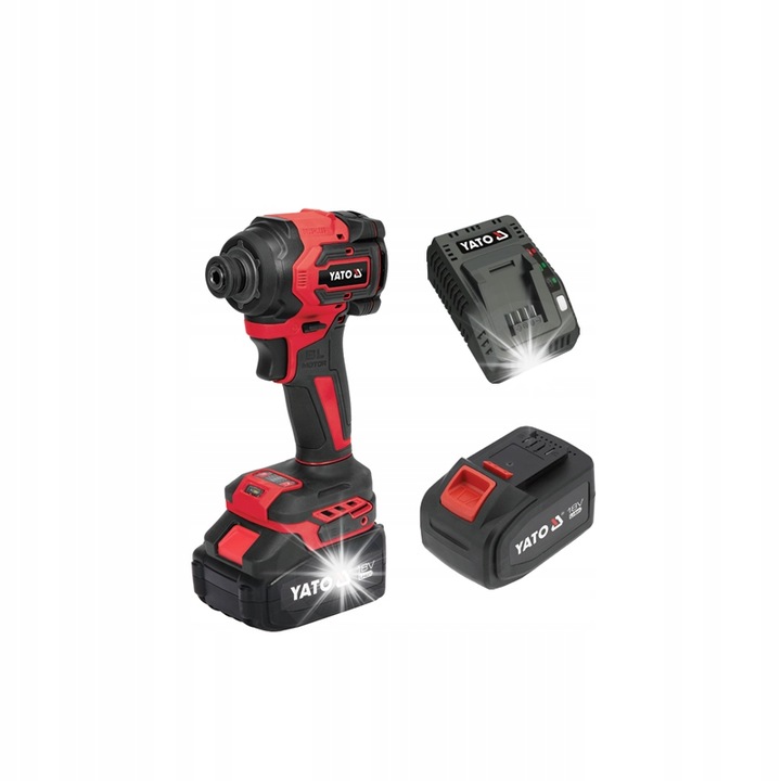 Акумулаторен ударен винтоверт YATO YT-82798, 230 Nm, 18V, комплект с батерия 4Ah и зарядно устройство, 90 мм