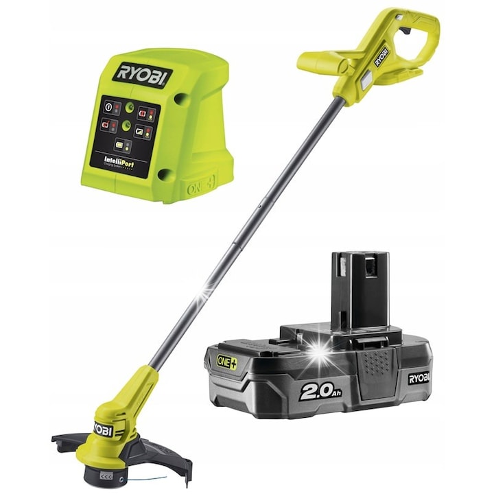 Ryobi RY18LT23A-120P elektromos fűkasza, 23cm, 2.0Ah akkumulátor, töltő, 1.31kg súly