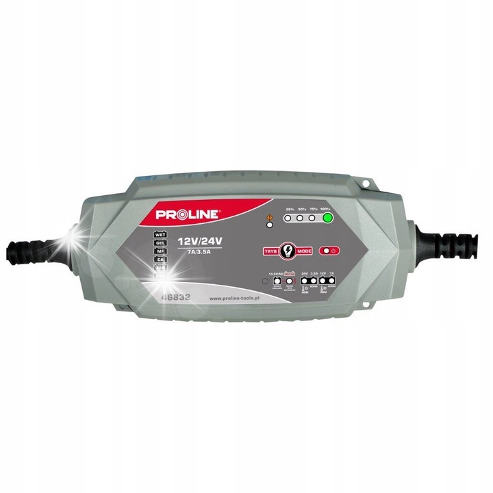 Зарядно устройство за кола Proline, 7A/3.5A, 12V/24V, за акумулатори 2-120AH