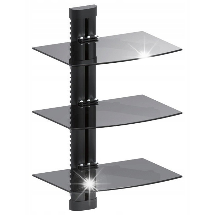 Fali polc, Maclean, Üveg, Fekete