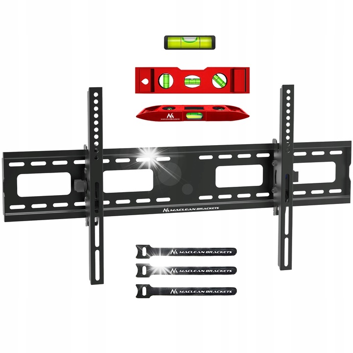 Стойка за телевизор Maclean MC-422, 43-100", 120кг, регулируема, черна, пълен комплект