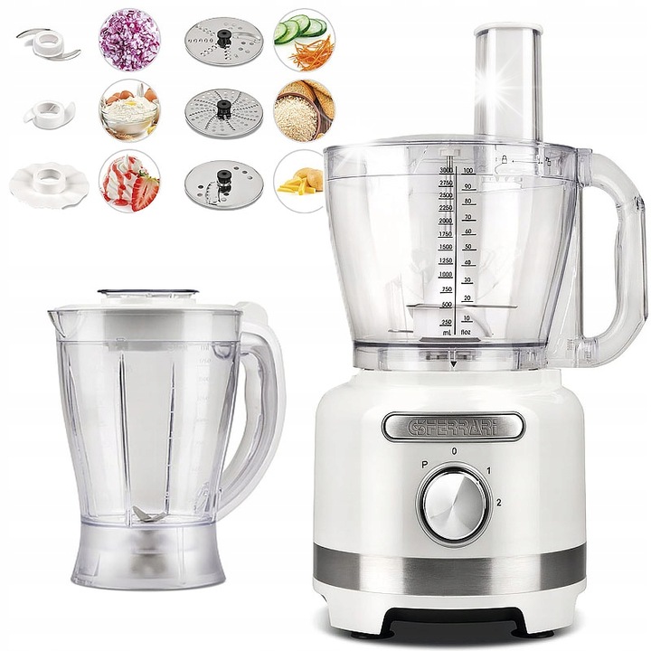 Robot de bucatarie G3Ferrari G20099, 1000W, 3L, 1,5L blender, 2 viteze, multicolor, 27x44x23cm