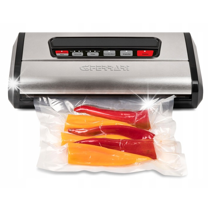 Aparat de vidat G3Ferrari G20131, 165W, 31cm, set cu 1 rola 28x300cm si 1 tub pentru alimente umede