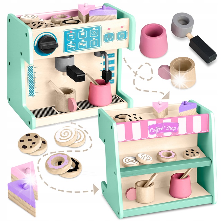 2 az 1-ben játék, Ricokids, Kávézó-cukrászda, mérete 26x18,5x24cm, többszínű, 3 éves kortól