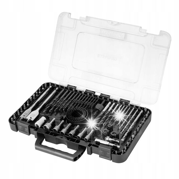 Set de burghie si biti, 90 elemente, GRAPHITE, pentru lemn si beton