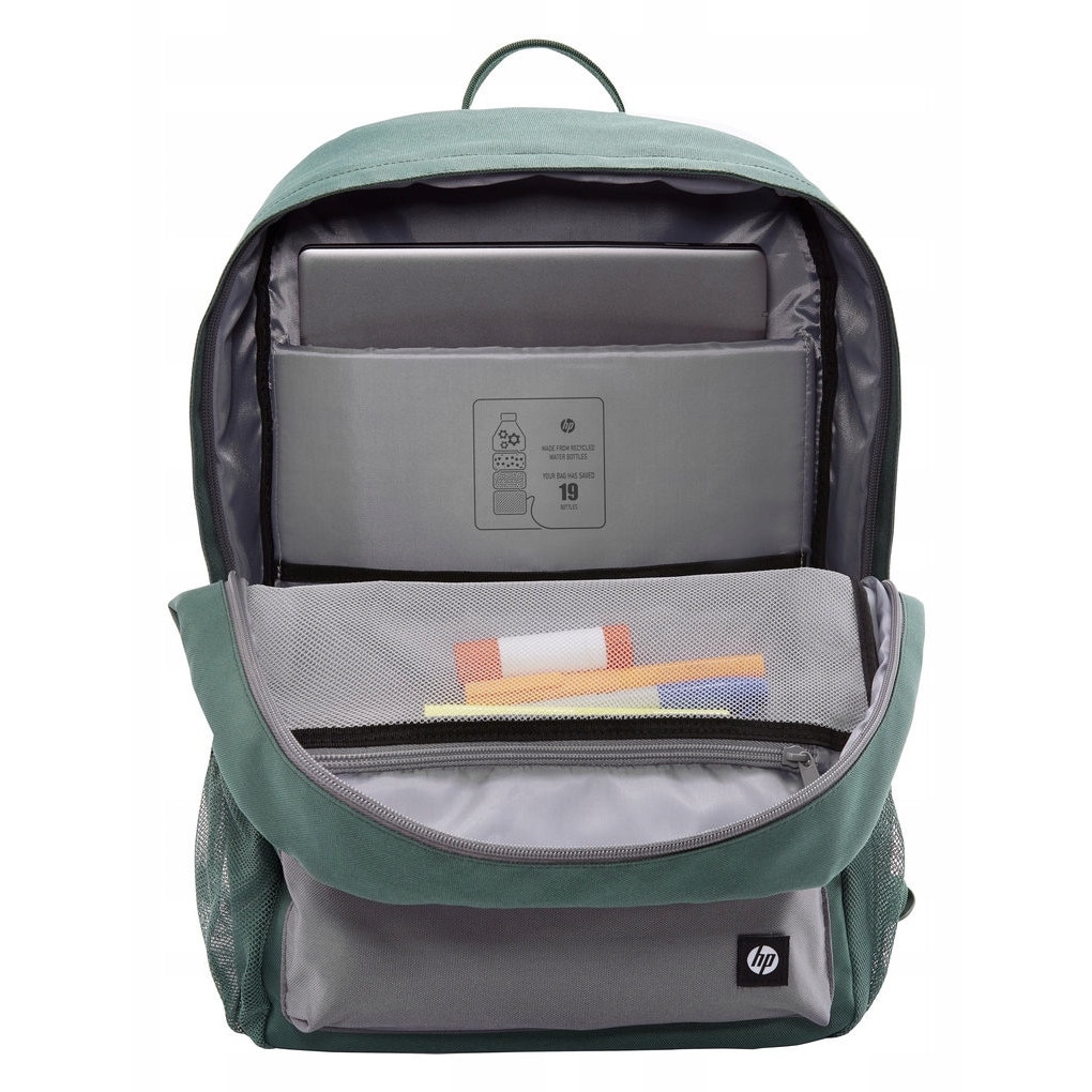 Rucsac pentru laptop HP Campus, 15.6", gri-verde, impermeabil, 29.5x18.5x43.5cm