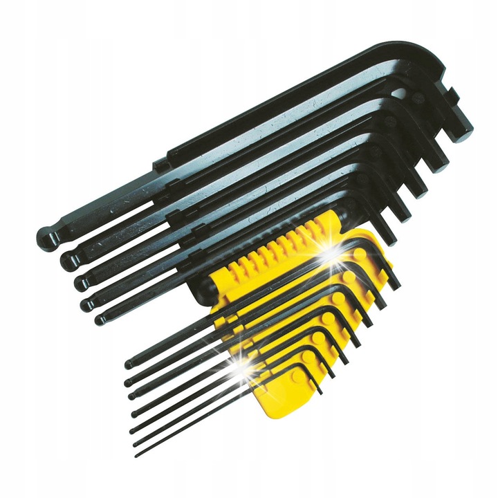 Set chei hexagonale, Stanley, 12 bucati, metal oxidat, dimensiuni variate