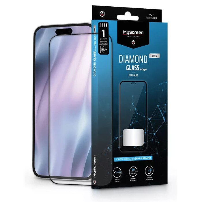 MyScreen Diamond Glass Lite Edge 2.5D Full Glue - Folie de sticlă compatibilă cu Apple iPhone Air