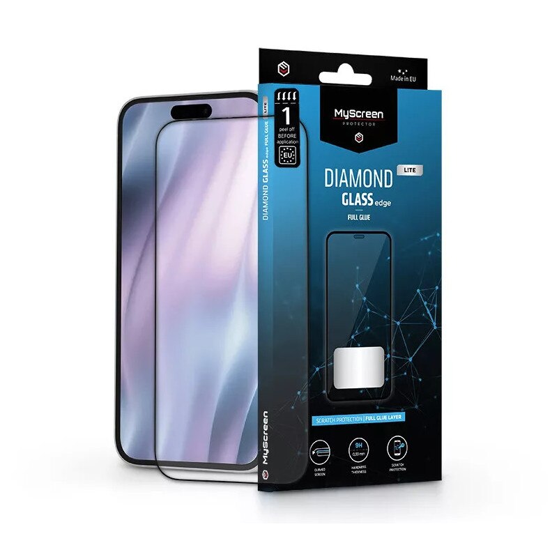 MyScreen Diamond Glass Lite Edge 2.5D Full Glue - Folie de sticlă compatibilă cu Apple iPhone Air