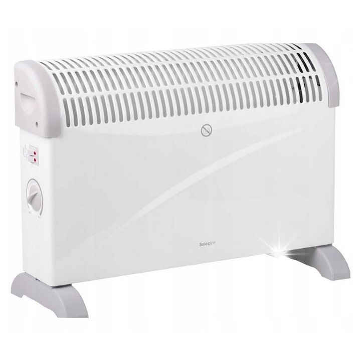 Convector electric Selecline DL01-D 2000W, alb, 52x37x10,5cm, 3 trepte de putere