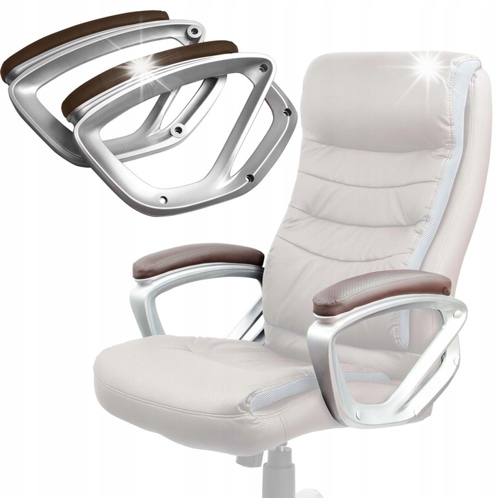 Cotiere pentru scaun Sofotel 2261, set 2 bucati, argintiu, material plastic, reglabil