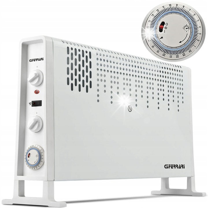 Hősugárzó G3Ferrari, G6002501 modell, 2000W, fehér, 3 teljesítményszint, 24h időzítő