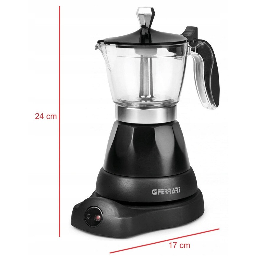 Espressor moka electric G3Ferrari G10028 Hello Moka, 400 W, capacitate 3 cesti, filtru reutilizabil, aluminiu, gri/argintiu, 1 buc