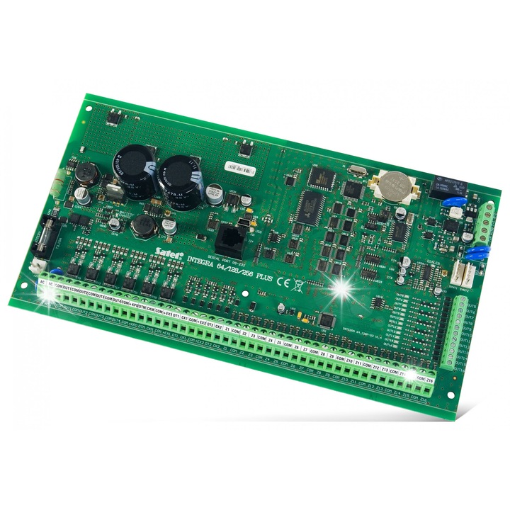 Placa centrala alarma Satel INTEGRA 256 PLUS, 16 intrari, 4+12 iesiri, 248 utilizatori, comunicare TCP/IP
