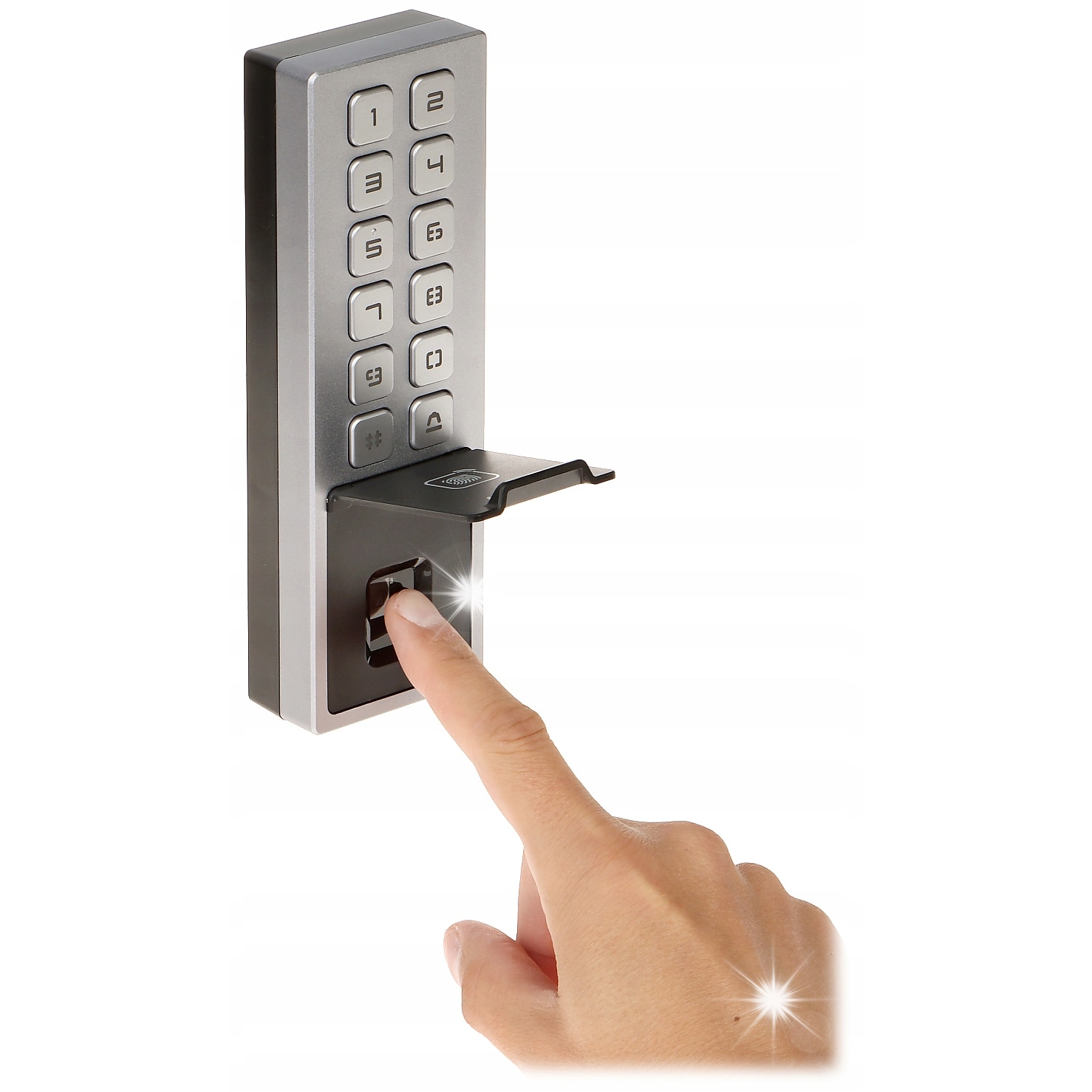 Zavor de acces HiKVision DS-K1T805MBFWX, cititor de amprente, RFID