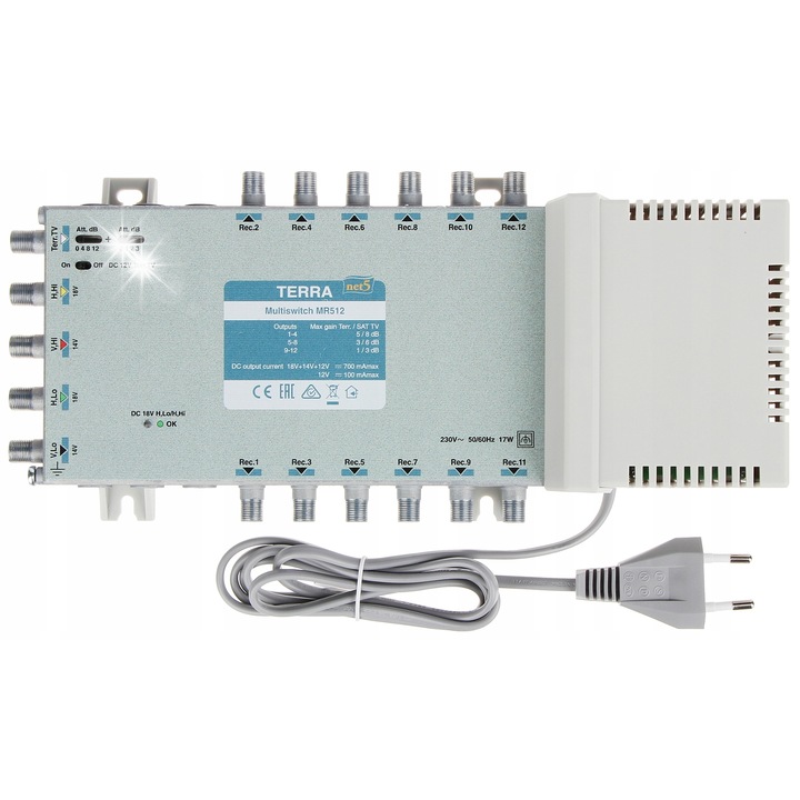 Multiswitch, Terra, MR-512, 5 intrari, 12 iesiri, 293x135x52mm