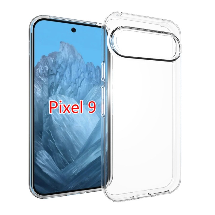 Husă de silicon subțire compatibilă cu Google Pixel 9, Transparentă