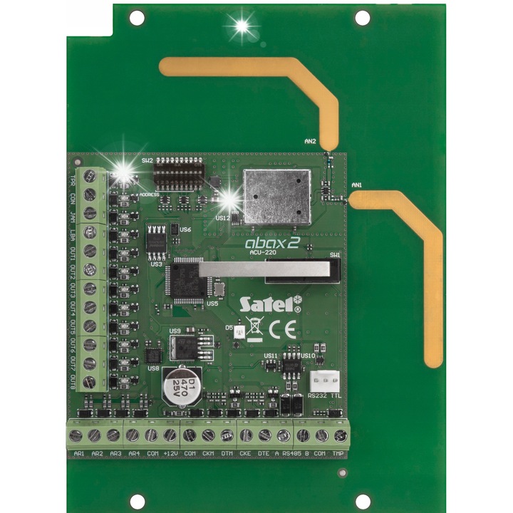 Controler wireless ACU-220, Satel, 48 dispozitive, 2000 m, 12 V DC, 126x158x32 mm