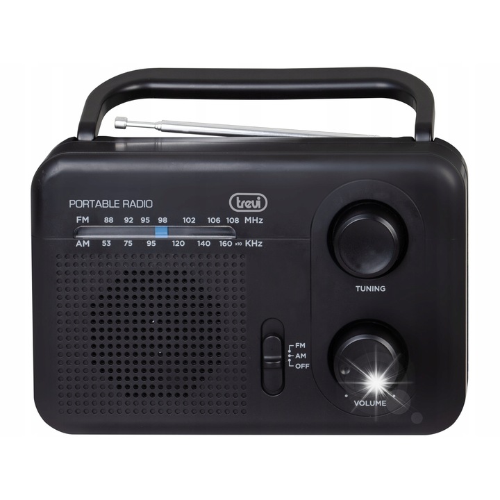 Radio portabil Trevi RA7F6400, analogic, negru, 230V, cu iesire pentru casti