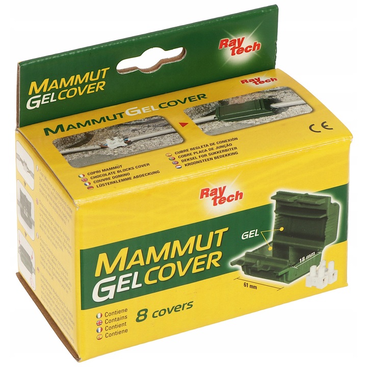 Kötődoboz, Gelbox MAMMUT-GEL IP68 RayTech, 54x17x14mm, nedves elektromos berendezésekhez