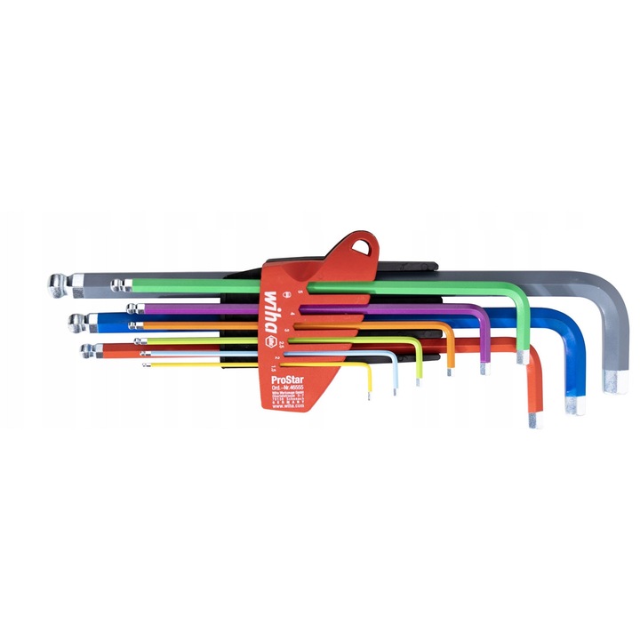 Set chei Wiha, ProStar, 9 piese, colorate, dimensiuni variate, 280x110x50mm