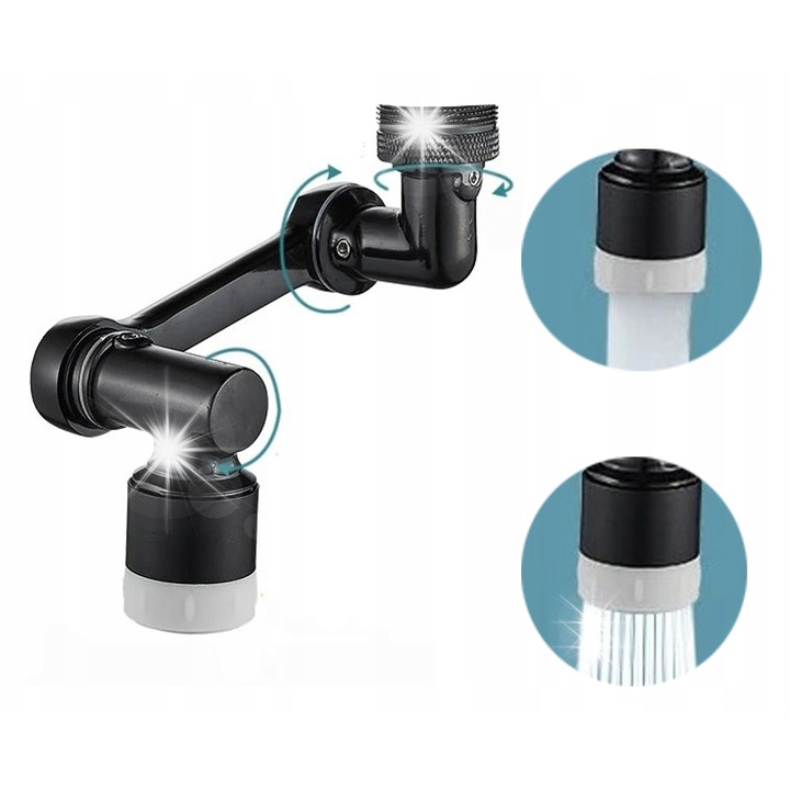 Extensie rotativa pentru robinet, N'oveen, model XL1059, metal, 22mm/24mm, usor de instalat, set cu cheie si garnituri