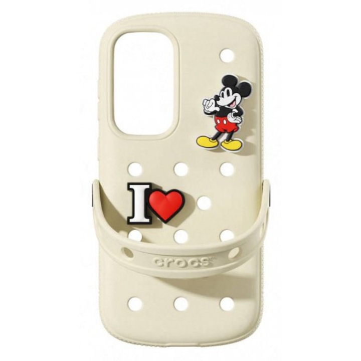 Samsung S25 Plus kompatibilis Crocs ütésálló tok, Fekete-ezüst