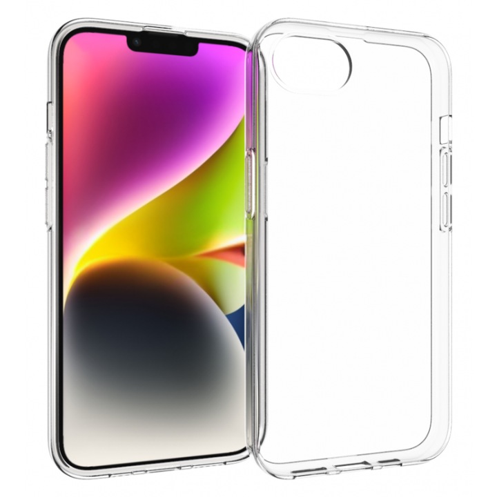 Husă din silicon TPU compatibilă cu iPhone 16e, Transparentă