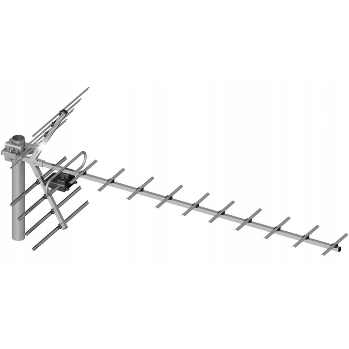 Dipol 19/21-69 DVB-T hálózati antenna, LNA 177 erősítő, 10m kábel
