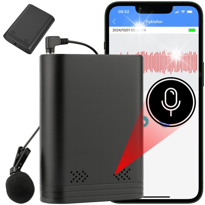 Шпионско устройство, Spreest, WiFi диктофон, малък, приложение, черен