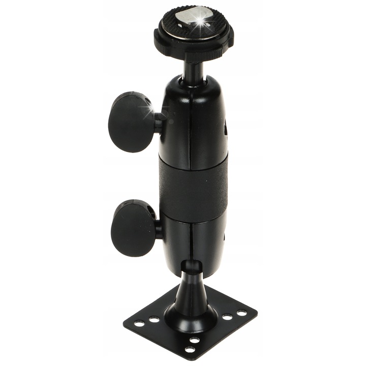 Suport monitor ATE-BK-UB02, plastic si metal, negru, 160x50x43mm