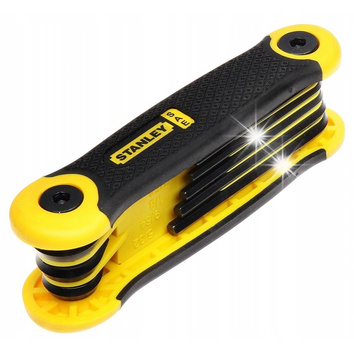 Set chei imbus, Stanley, 10 piese, metal oxidat, dimensiuni 1.5x10mm, ambalaj colorat