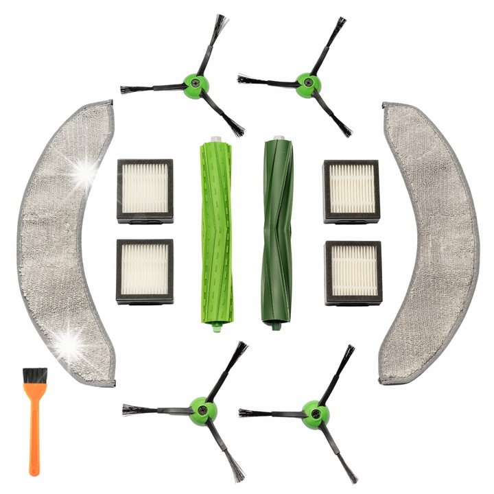 Set accesorii aspirator Areose pentru iRobot Roomba COMBO J7 J9, 4 perii laterale, 4 filtre Hepa, 2 perii rola, 2 mopuri
