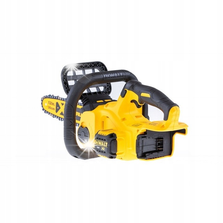 Mini láncfűrész 18V DeWalt, 30 cm, szénkefe nélküli motor, komplett készlet akkumulátor és töltő nélkül