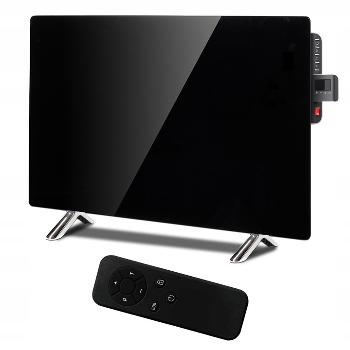 Panou radiant electric Maclean 600W, WiFi, termostat, 55x100cm, negru