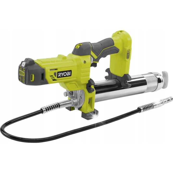 18V-os akkumulátoros zsírzópisztoly, Ryobi, 210g/perc, 690bar, 400/450g