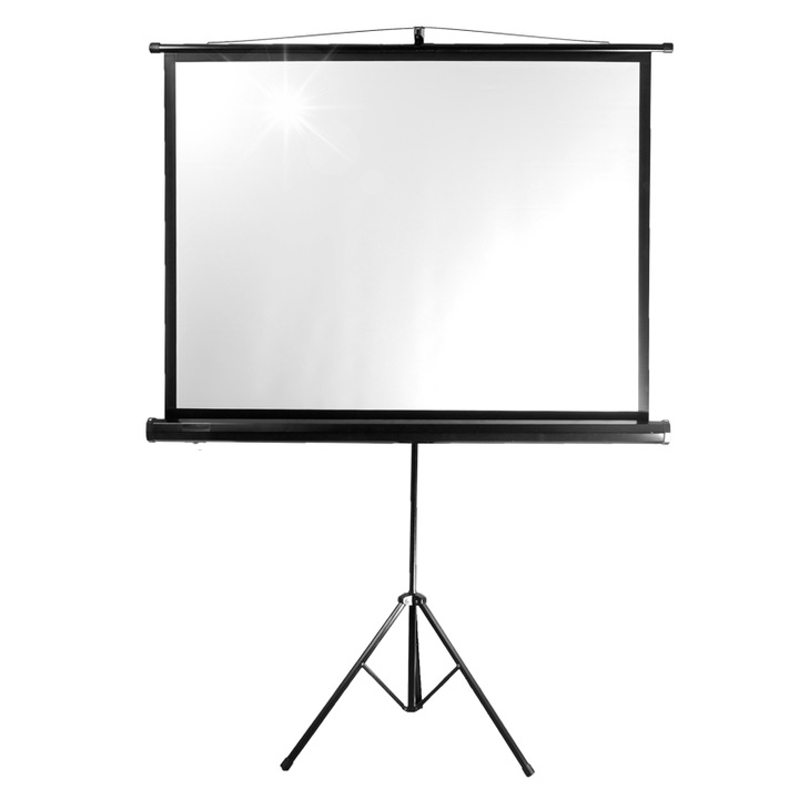 Ecran de proiectie E-trade 220x125 cm, set cu stativ, tehnologie Matt White, 100 inch, 4:3/16:9